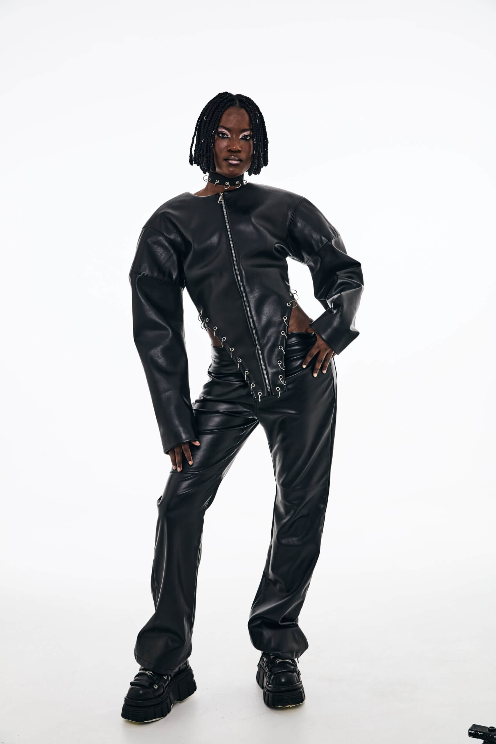 Loose Fit Leather Pants - Image 2