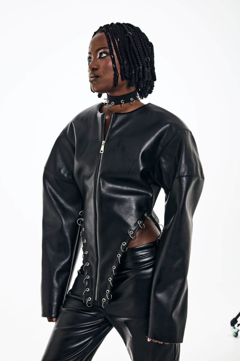 Moto Cropped Jacket - Image 3