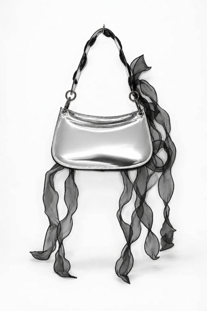 Organza Veil Bag in Silver