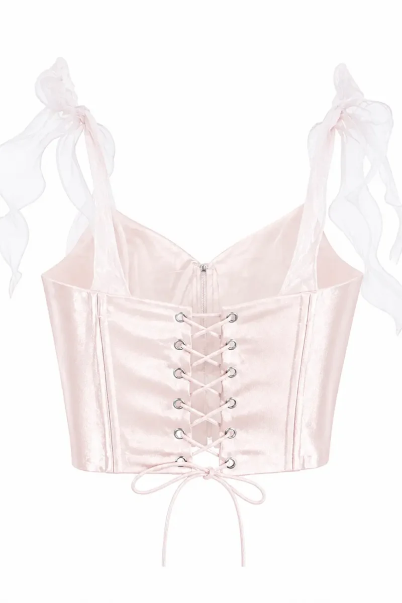 Obsidian Corset Part Of Set in Pink-Ivory - Image 11