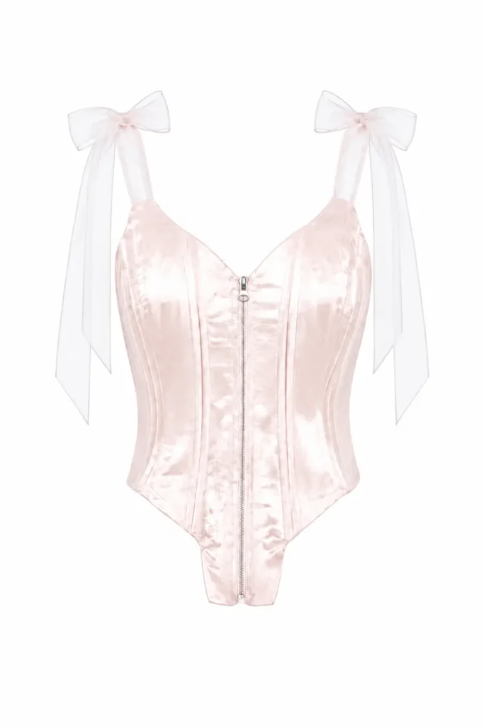 Obsidian Corset Part Of Set in Pink-Ivory