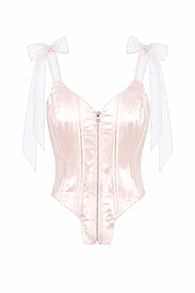 Obsidian Corset Part Of Set in Pink-Ivory