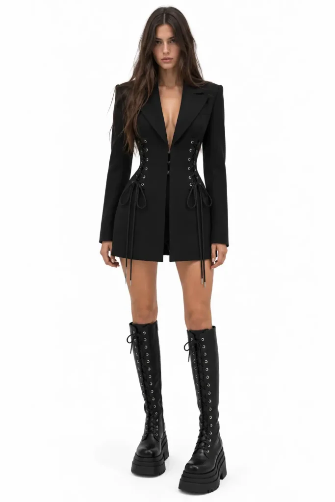 Nocturne Corset Blazer in Black