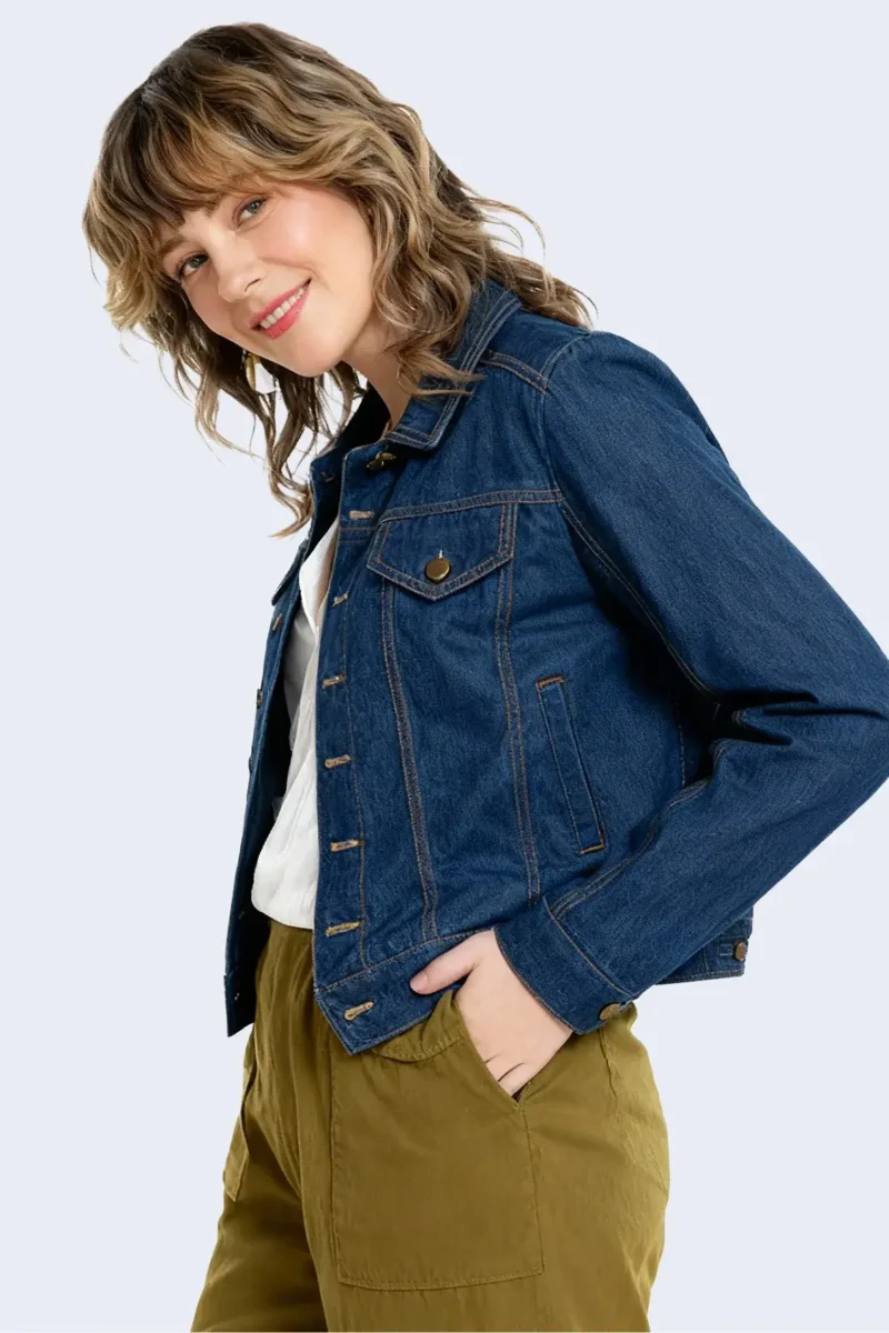 Denim Crop Jacket - Image 1