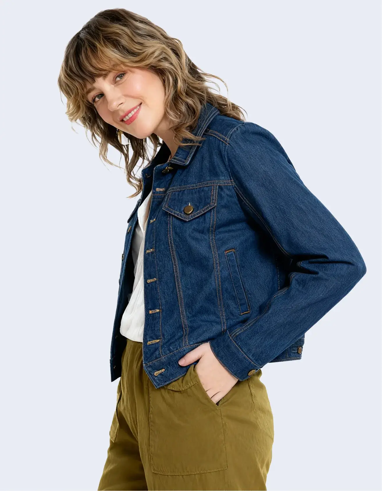 Denim Crop Jacket - Image 1